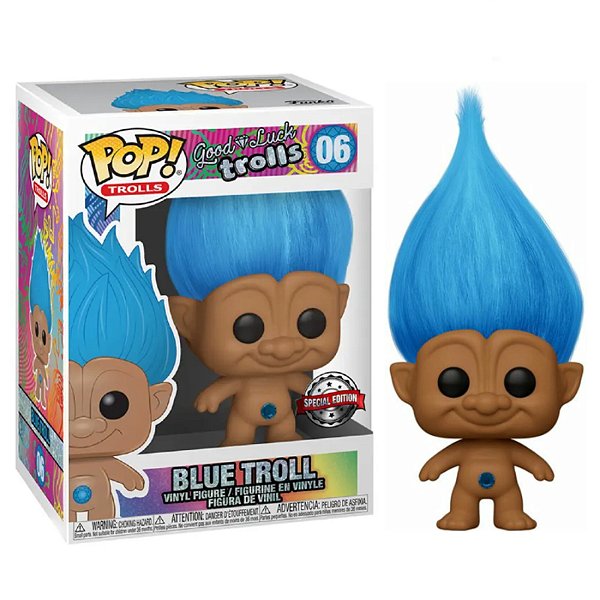 Funko Pop! Filme Trolls Good Luck Trolls Blue Troll 06 Exclusivo