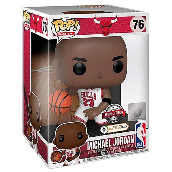 Funko Pop! Basketball NBA Chicago Bulls White Jersey Michael Jordan 76 Exclusivo 10 Polegadas