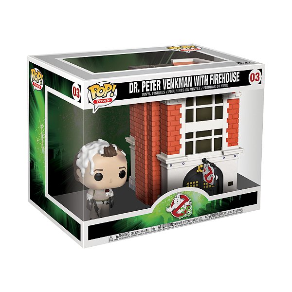 Funko Pop! Town Filme Ghostbusters / Os Caça Fantasmas Dr. Peter Venkman With Firehouse 03