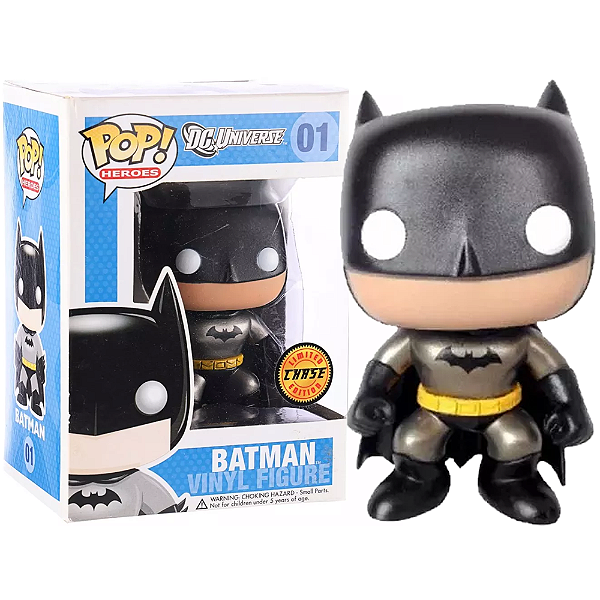 Funko Pop! DC Comics Batman 01 Exclusivo Chase Metallic (Vaulted, 2010)