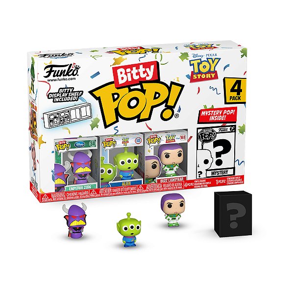 Funko Pop! Bitty Pop Disney Toy Story 4 Pack Zurg, Alien, Buzz Lightyear + Surpresa