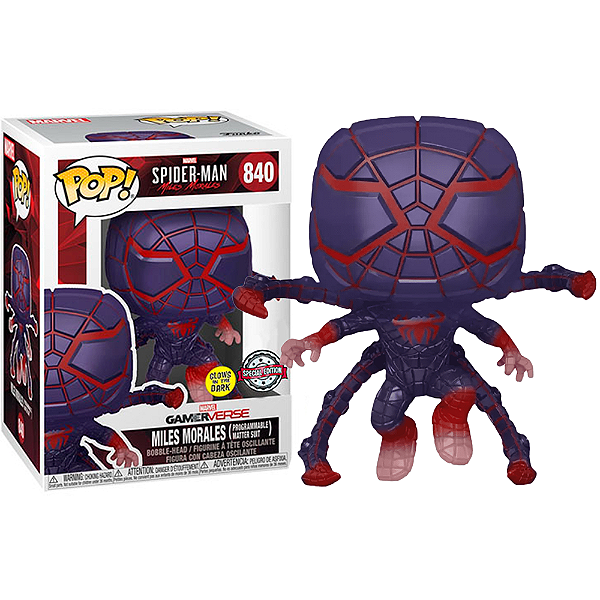 Funko Pop! Marvel Homem Aranha Miles Morales Programmable 840 Exclusivo Glow