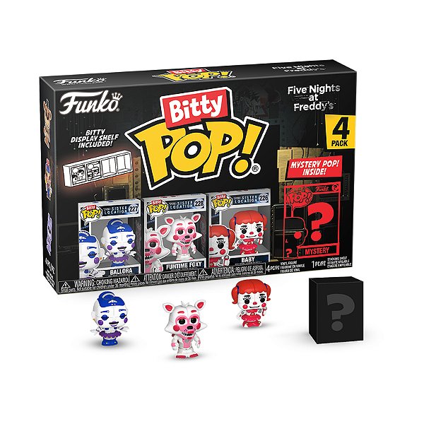 Funko Bitty Pop! Games Five Nights At Freddy's Ballora, Funtime Foxy, Baby + Surpresa 4 Pack Series 1