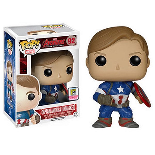 Funko Pop! Marvel Vingadores Capitão América / Captain America Unmasked 92 Exclusivo