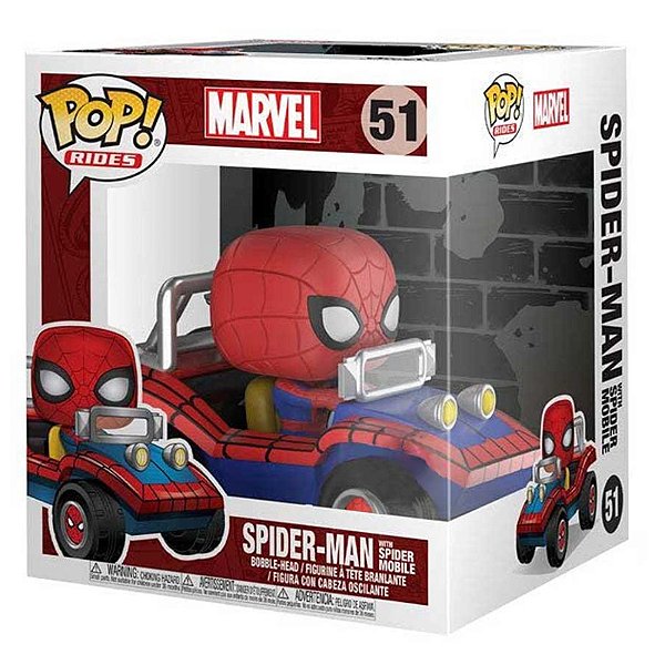 Funko Pop! Rides Marvel Homem Aranha / Spider Man with Spidermobile 51 Exclusivo