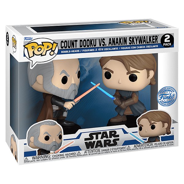 Funko Pop! Television Star Wars Count Dooku Vs. Anakin Skywalker 2 Pack Exclusivo