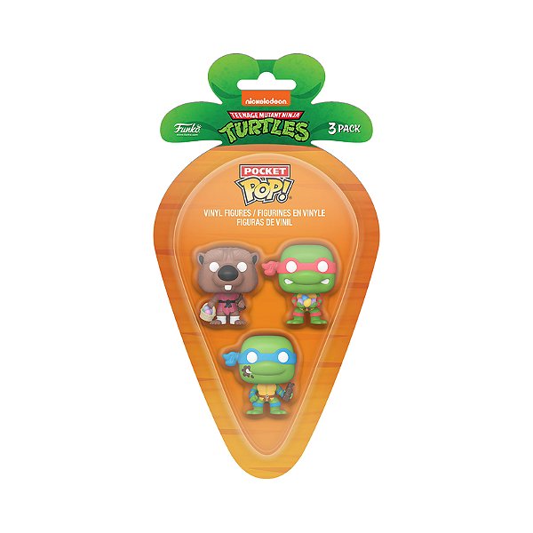 Funko Pop! Pocket As Tartarugas Ninja Splinter Leonardo Raphael 3 Pack