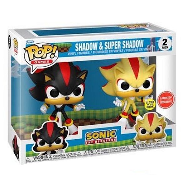 Funko Pop! Games Sonic Shadow & Super Shadow 2 Pack Exclusivo Glow