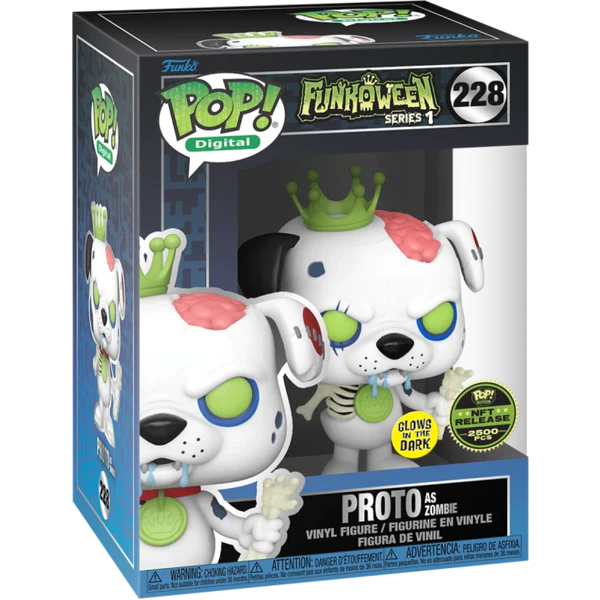 Funko Pop! Digital NFT Funkoween Proto As Zombie 228 Exclusivo Glow