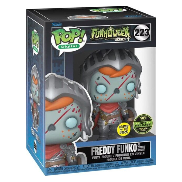 Funko Pop! Digital NFT Funkoween Freddy Funko As Zombie Knight 223 Exclusivo Glow