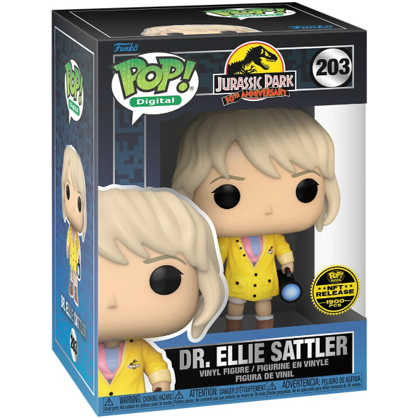 Funko Pop! Digital NFT Filme Jurassic Park Dr. Ellie Sattler 203 Exclusivo