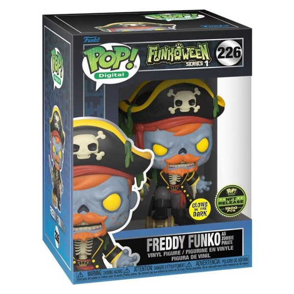 Funko Pop! Digital NFT Funkoween Freddy Funko As Zombie Pirate 226 Exclusivo Glow