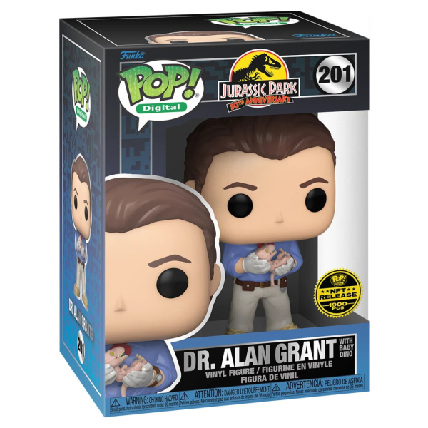 Funko Pop! Digital NFT Filme Jurassic Park Dr. Alan Grant 201 Exclusivo