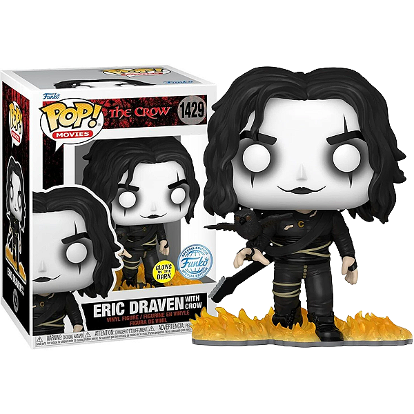 Funko Pop! Filme Terror O Corvo / The Crow Eric Draven With Crow 1429 Exclusivo Glow