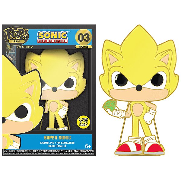 Funko Pop Pin! Games Sonic The Hedgehog Super Sonic 03 Exclusivo Glow