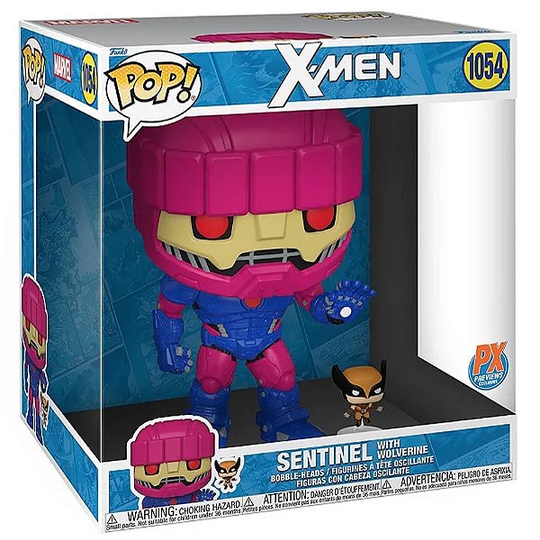 Funko Pop! Marvel X-Men Sentinel With Wolverine 1054 Exclusivo 10 Polegadas
