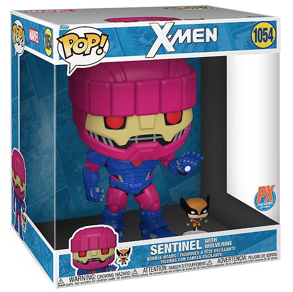 Funko Pop! Marvel X-Men Sentinel With Wolverine 1054 Exclusivo 10 Polegadas