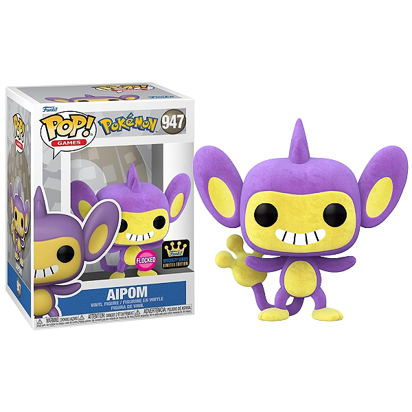 Funko Pop! Games Pokemon Aipom 947 Exclusivo Flocked