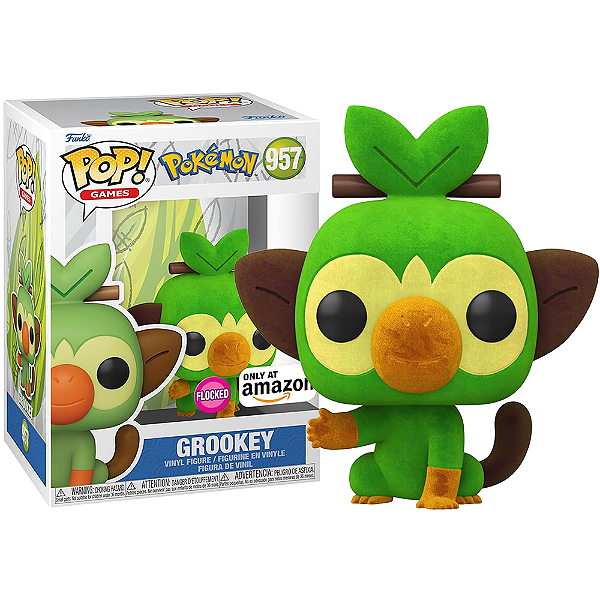 Funko Pop! Games Pokemon Grookey 957 Exclusivo Flocked