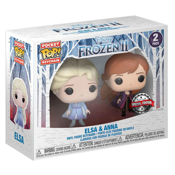 Funko Pop! Keychain Chaveiro Frozen Elsa & Anna 2 Pack Exclusivo