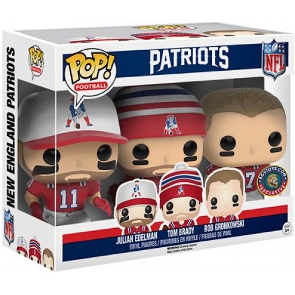 Funko Pop! Football NFL Patriots Julian, Tom, Bob 3 Pack Exclusivo