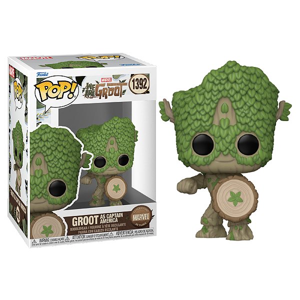 Funko Pop! Marvel Eu sou Groot / I Am Groot We Are Groot As Captain America 1392