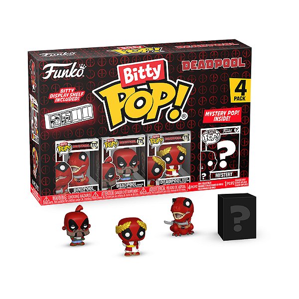 Funko Bitty Pop! Marvel Deadpool Barista, Roman Senator, Dinopool + Surpresa