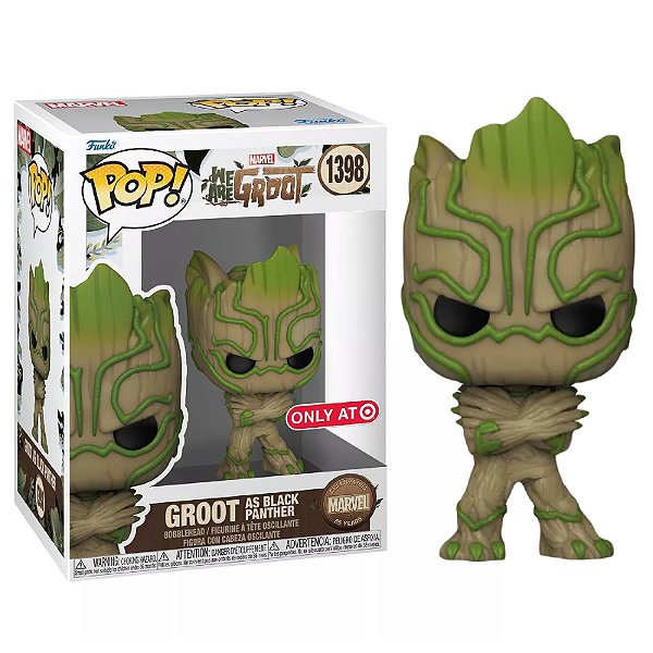 Funko Pop! Marvel Eu sou Groot / I Am Groot We Are Groot as Black Panther 1398 Exclusivo