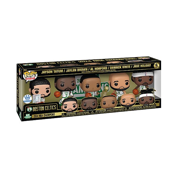 Funko Pop! Basketball NBA Boston Celtics Jayson Tatum, Jaylen Brown, Al Horford, Derrick White, Jrue Holiday 5 Pack Exclusivo