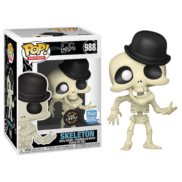 Funko Pop! Filme Corpse Bride Skeleton 988 Exclusivo Glow Chase