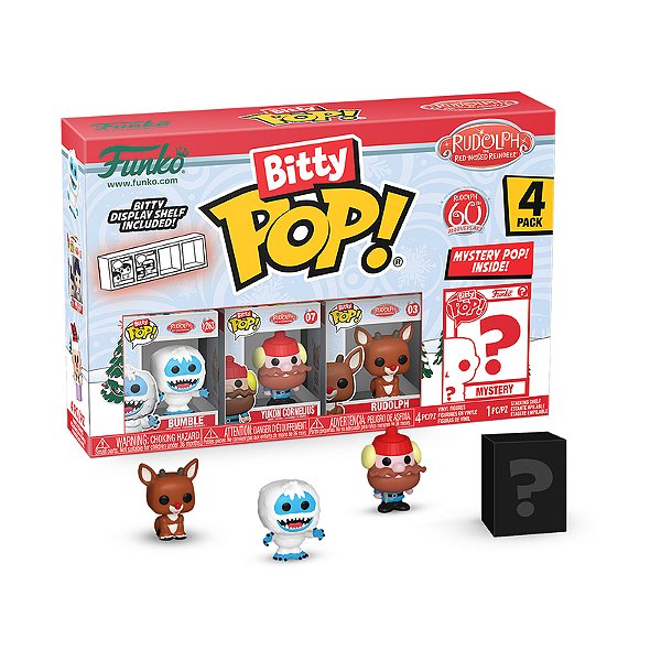 Funko Bitty Pop! Filme Rudolph the Red-Nosed Reindeer Bumble, Yukon Cornelius, Rudolph + Surpresa