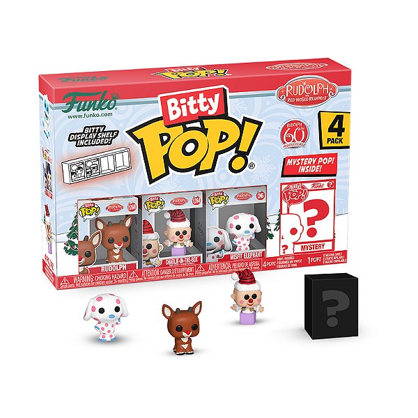 Funko Bitty Pop! Filme Rudolph the Red-Nosed Reindeer Rudolph, Charlie-in-the-Box, Misfit Elephant + Surpresa