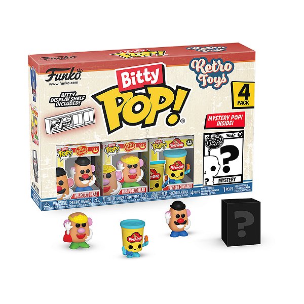 Funko Bitty Pop! Retro Toys Mr. Potato Head, Mrs. Potato Head, Play-Doh Container + Surpresa