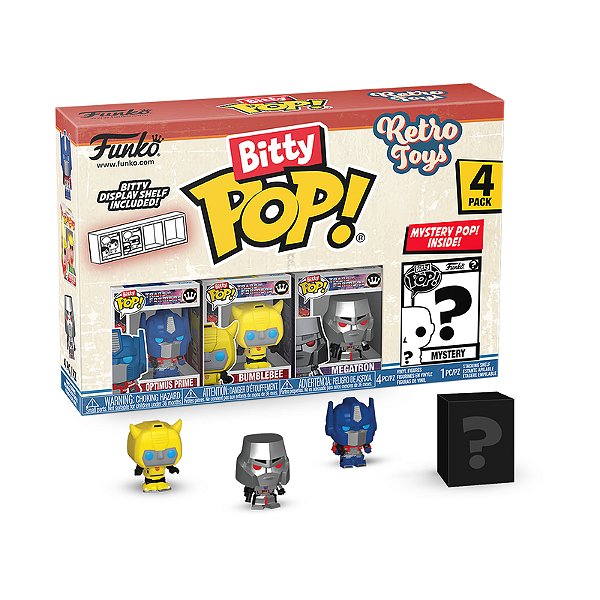 Funko Bitty Pop! Retro Toys Optimus Prime, Bumblebee, Megatron + Surpresa