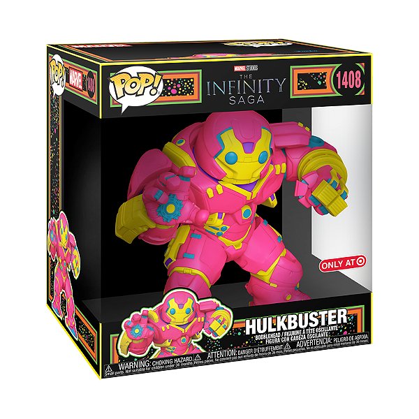 Funko Pop! Marvel Infinity Saga Hulkbuster 1408 Exclusivo Blacklight 10 Polegadas
