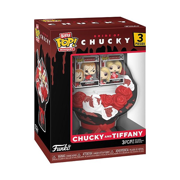 Funko Bitty Pop! Bouquet Terror A Noiva do Chucky And Tiffany 3 Peças