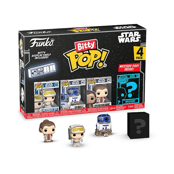 Funko Bitty Pop! Television Star Wars Luke Skywalker, R2-D2, Princesa Leia + Surpresa