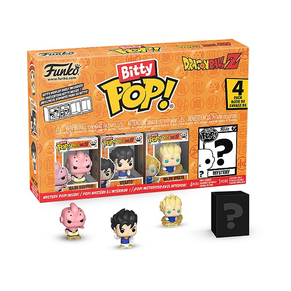 Funko Bitty Pop! Animation Dragon Ball Kid Buu, Vegito, Majin Vegeta + Surpresa