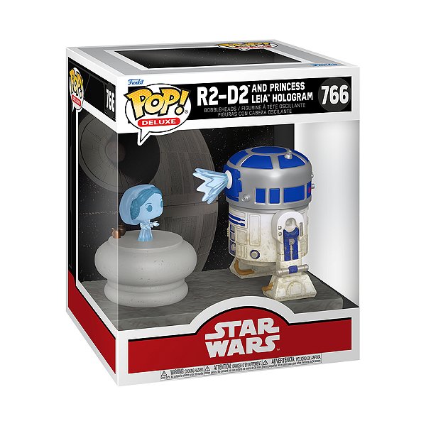 Funko Pop! Deluxe Star Wars R2-D2 And Princess Leia Hologram 766