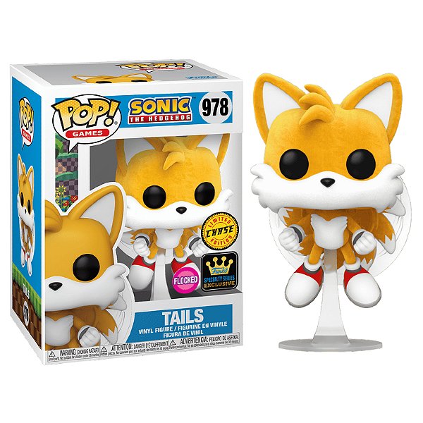Funko Pop! Games Sonic The Hedgehog Tails 978 Exclusivo Flocked Chase