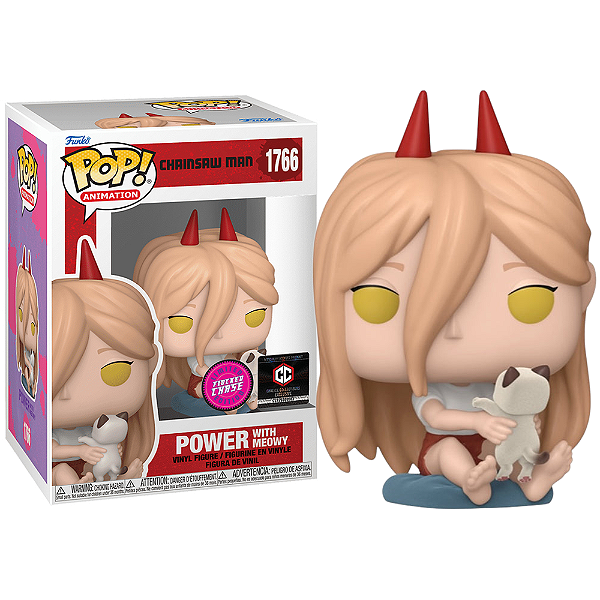Funko Pop! Animation Chainsaw Man Power With Meowy 1766 Exclusivo Flocked