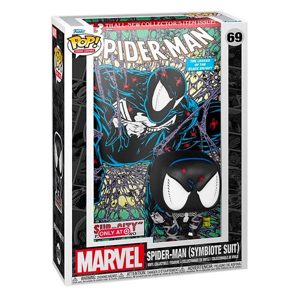 Funko Pop! Comic Covers Marvel Homem Aranha / Spider Man (Symbiote Suit) 69 Exclusivo