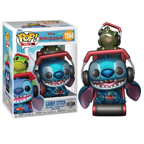 Funko Pop! Disney Lilo & Stitch Gamer Stitch 1564 Exclusivo Metallic