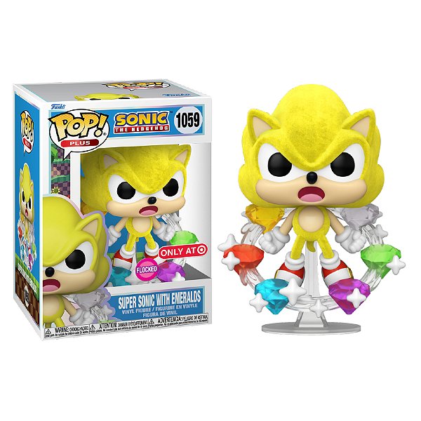 Funko Pop! Plus Games Sonic The Hedgehog Super Sonic With Emeralds 1059 Exclusivo Flocked