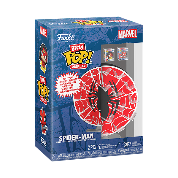 Funko Bitty Pop! Display Marvel Homem Aranha Spider Man + 2 Bitty Pop Spider Woman + Spider Punk