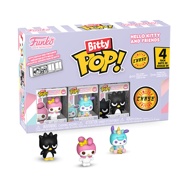 Funko Bitty Pop! Sanrio Hello Kitty My Melody Pochacco Badtz-Maru + Surpresa Chase Sortido