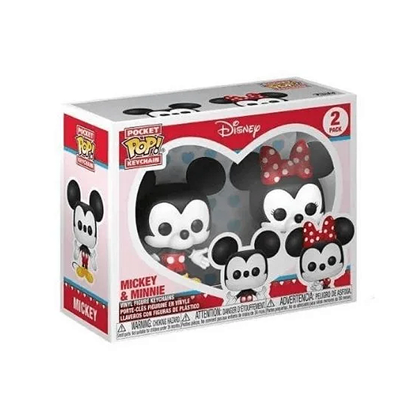Funko Pop! Keychain Chaveiro Disney Mickey Mouse & Minnie Mouse 2 Pack