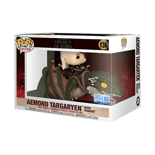 Funko Pop! Rides Television House Of The Dragon / A Casa do Dragão Aemond Targaryen With Vhagar 136 Exclusivo