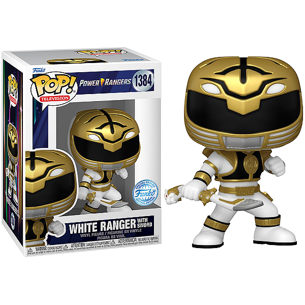 Funko Pop! Television Power Rangers White Ranger With Sword 1384 Exclusivo