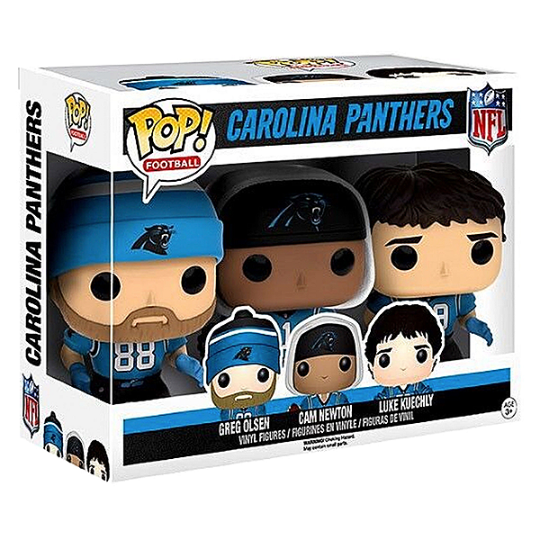 Funko Pop! Football NFL Carolina Panthers Greg Olsen, Cam Newton, Luke Kuechly 3 Pack